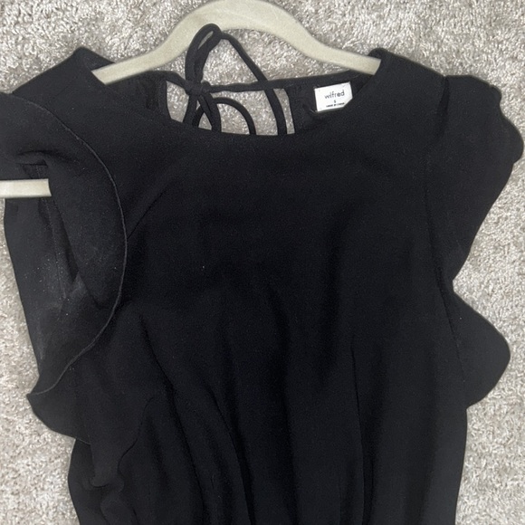 Aritzia Wilfred Black Flutter Sleeve Tie Open Back Romper - Picture 3 of 4